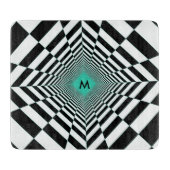 Zwarte witte illusie snijplank (Voorkant)