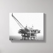 Zwarte & witte industriële rand in de Golf van 8x1 Canvas Afdruk (Voorkant)