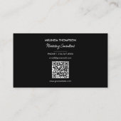 Zwarte witte Initialen Logo Professionele QR-code Visitekaartje (Achterkant)