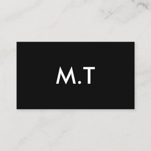 Zwarte witte Initialen Logo Professionele QR-code Visitekaartje (Voorkant)