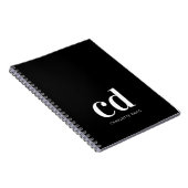 Zwarte witte initialen minimaliseren moderne notitieboek (Rechterzijde)