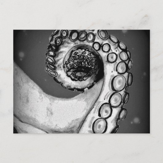  zwarte & witte inktvis briefkaart (Voorkant)