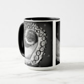 zwarte & witte inktvis mok (Voorkant links)