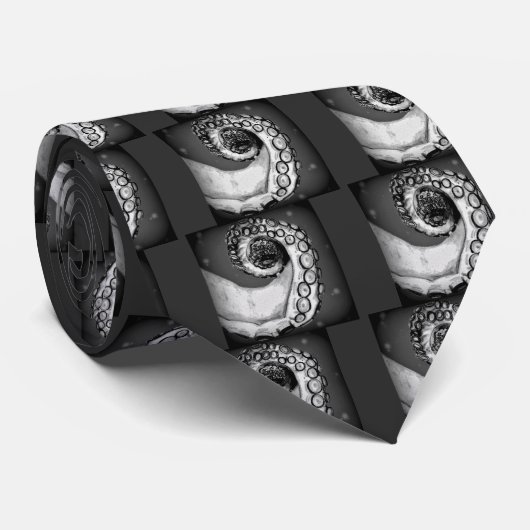 zwarte & witte inktvis stropdas (Opgerold)