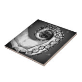  zwarte & witte inktvis tegeltje (Zijkant)