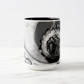 zwarte & witte inktvis tweekleurige koffiemok (Center)