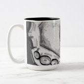 zwarte & witte inktvis tweekleurige koffiemok (Links)