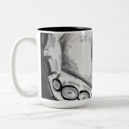 zwarte & witte inktvis tweekleurige koffiemok