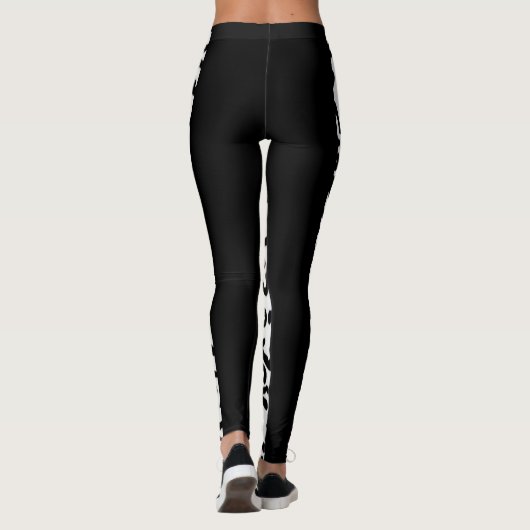 Zwarte witte Jaguar leggins Leggings (Achterkant)