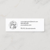 Zwarte witte juwelen oorscherm qr code mini visitekaartje (Achterkant)