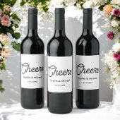 Zwarte witte kaas Eenvoudig waslabel Wijn Etiket