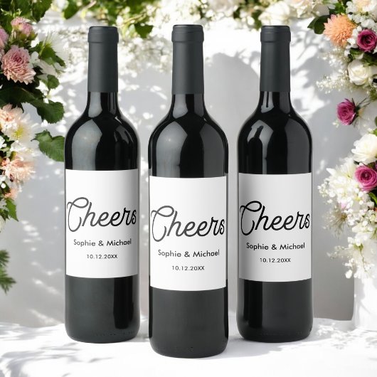 Zwarte witte kaas Eenvoudig waslabel Wijn Etiket