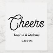 Zwarte witte kaas Eenvoudig waslabel Wijn Etiket (Enkel label)