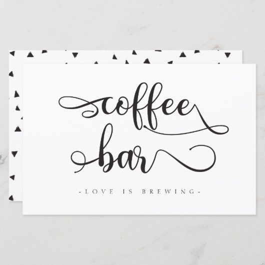 Zwarte witte kalligrafie-bruiloft (Voorkant / Achterkant)