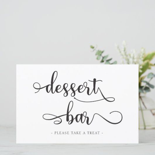 Zwarte witte kalligrafie bruiloft (Staand voorkant)