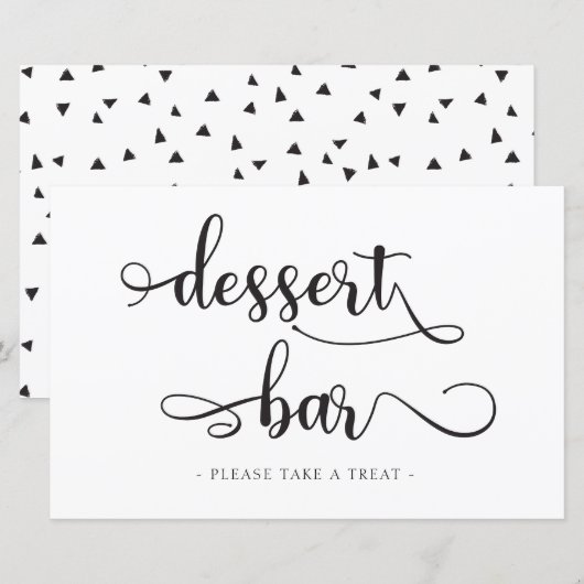 Zwarte witte kalligrafie bruiloft (Voorkant / Achterkant)