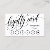 Zwarte witte kalligrafie Loyalty Punch Card (Voorkant)