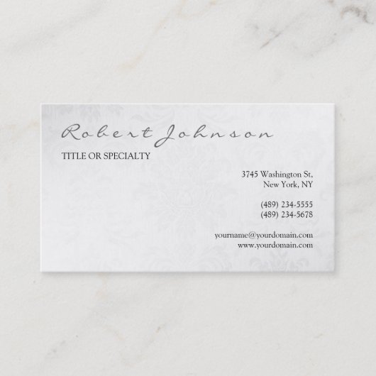 Zwarte witte kalligrafie Modern Visitekaartje (Voorkant)