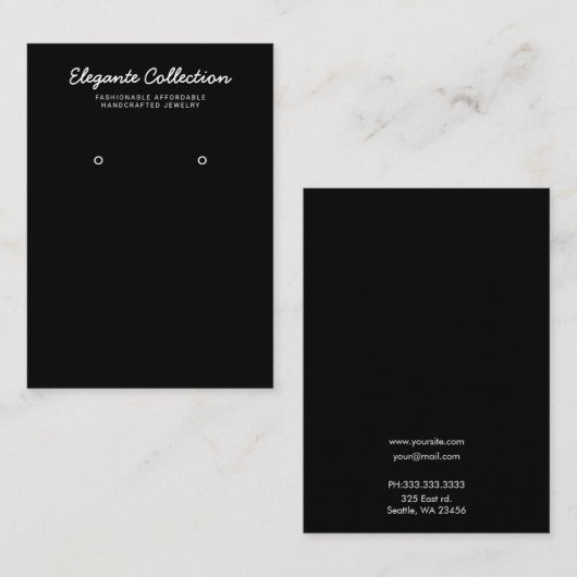 Zwarte witte kalligrafie visitekaartje (Voorkant / Achterkant)