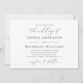 Zwarte witte kalligrafie. Waterverf ombre bruiloft Kaart (Voorkant)