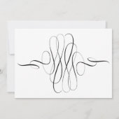 Zwarte witte kalligrafie zal je zijn kaart (Achterkant)