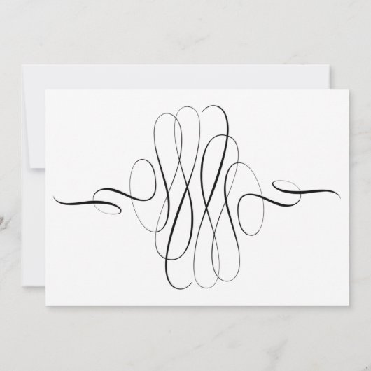 Zwarte witte kalligrafie zal je zijn kaart (Achterkant)