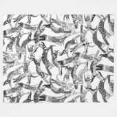 zwarte witte kat fleece deken (Voorkant (Horizontaal))