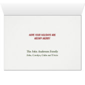 Zwarte witte kat Meowy-kerstminkaart (Binenzijde Horizontaal (Onderkant))