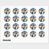 Zwarte & Witte Kat - Schemering Ronde Sticker (Vel)