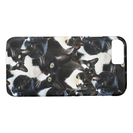 Zwarte witte kat waanzin Case-Mate iPhone case (Achterkant (Horizontaal))