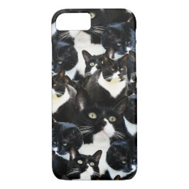 Zwarte witte kat waanzin Case-Mate iPhone case