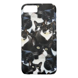 Zwarte witte kat waanzin Case-Mate iPhone case