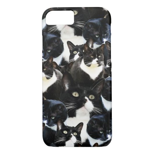 Zwarte witte kat waanzin Case-Mate iPhone case (Achterkant)