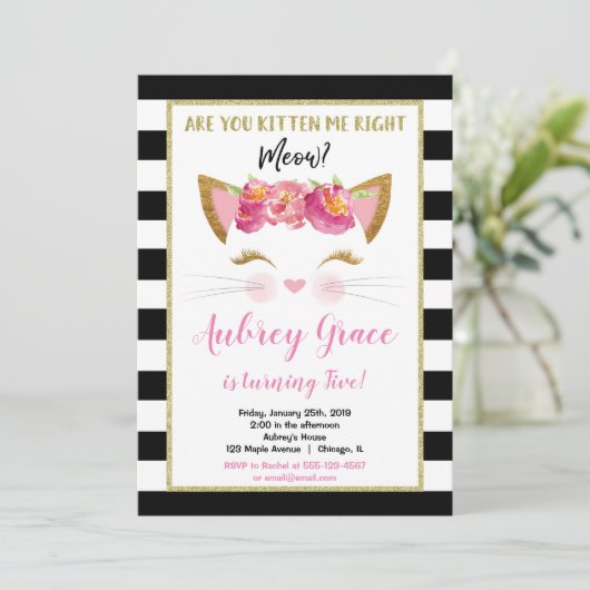 Zwarte witte kattekattebroederpartij kaart (Staand voorkant)