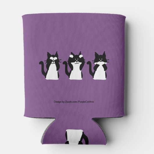 Zwarte witte katten | Drie Katten Blikjeskoeler (Achterkant)