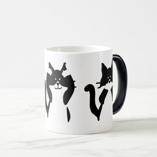 Zwarte witte katten | Drie Katten Magische Mok (Voorkant rechts)