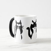 Zwarte witte katten | Drie Katten Magische Mok (Voorkant links)