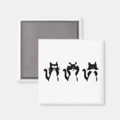 Zwarte witte katten | Drie Katten Magneet (Voorkant / Achterkant)