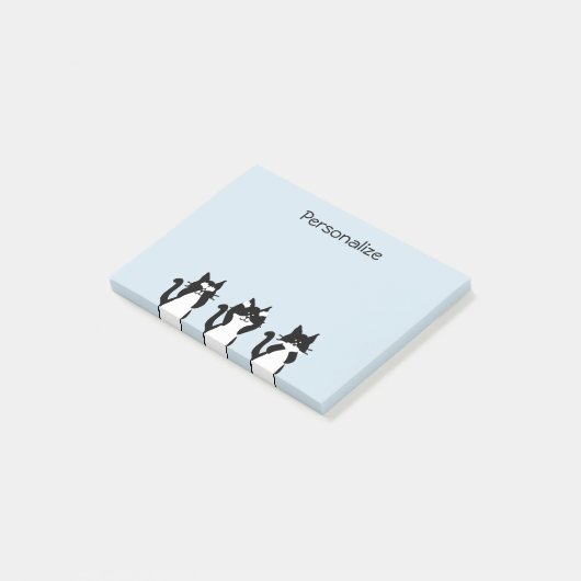 Zwarte witte katten | Drie Katten Post-it® Notes (Schuin)