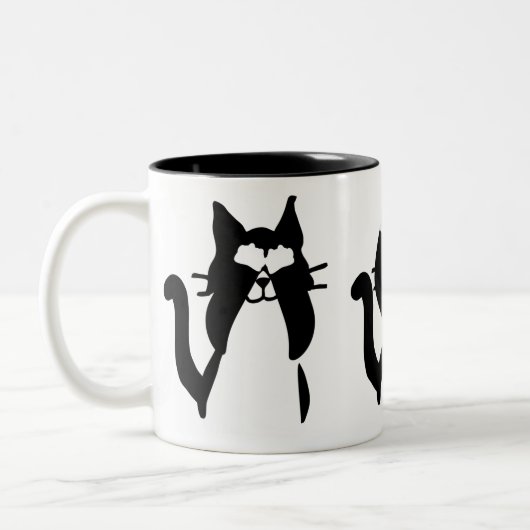 Zwarte witte katten | Drie Katten Tweekleurige Koffiemok (Links)