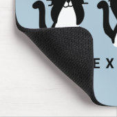 Zwarte witte katten | Drie witte Katten lichtblauw Muismat (Hoek)