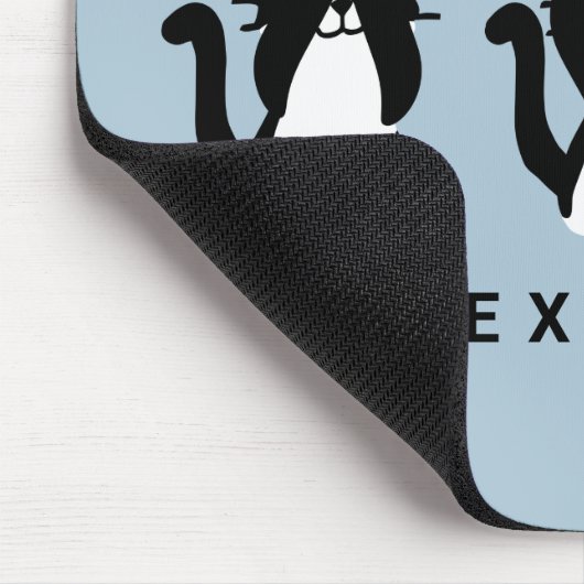 Zwarte witte katten | Drie witte Katten lichtblauw Muismat (Hoek)