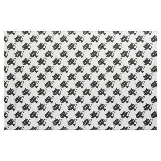 Zwarte witte kattenpatronen stof (Fat Quarter)