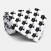 Zwarte witte kattenpatronen stropdas (Opgerold)