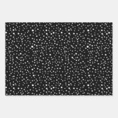 Zwarte, witte kerst, bomen, polka stipt vakantie inpakpapier vel (Voorkant 3)