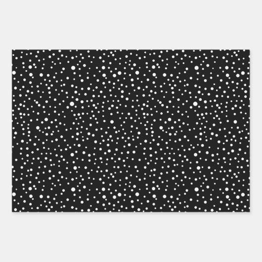 Zwarte, witte kerst, bomen, polka stipt vakantie inpakpapier vel (Voorkant 3)