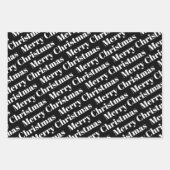 Zwarte, witte kerst, bomen, polka stipt vakantie inpakpapier vel (Voorkant 2)