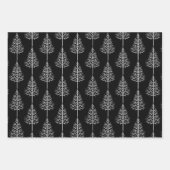 Zwarte, witte kerst, bomen, polka stipt vakantie inpakpapier vel (Voorkant)