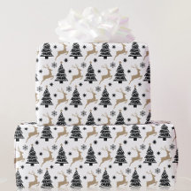 Zwarte witte kerstbomen die luiend zijn, formaat 5