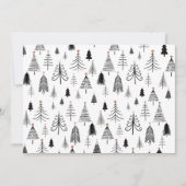 Zwarte witte kerstbomen met platte feestdag Kaart (Voorkant)